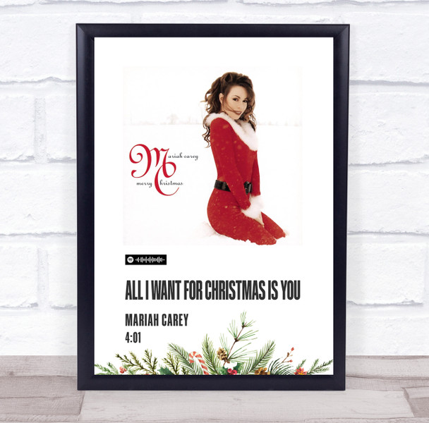 Mariah Carey All I Want For Christmas is you Christmas Single Polaroid Music Art Print