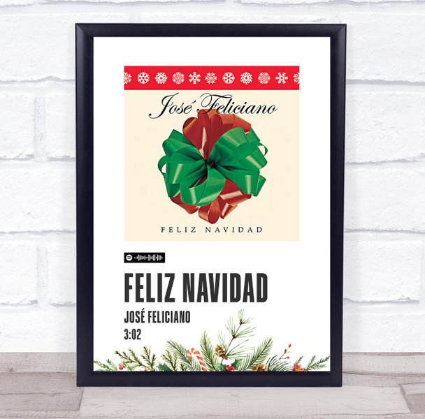 Jose Feliciano Feliz Navidad Christmas Single Polaroid Vintage Music Wall Art Print