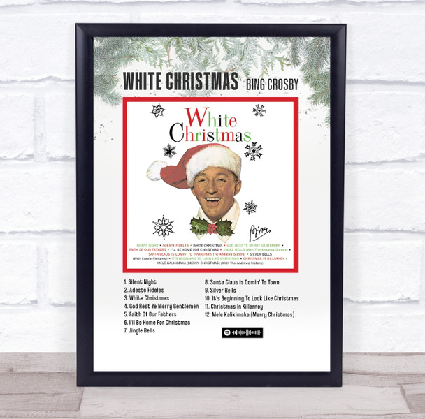 Bing Crosby White Christmas Music Polaroid Vintage Music Wall Art Poster Print