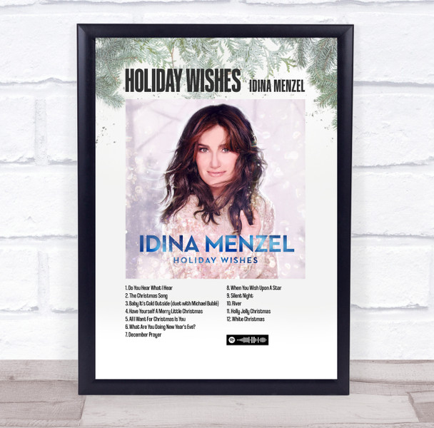 Idina Menzel Holiday Wishes Music Polaroid Vintage Music Wall Art Poster Print