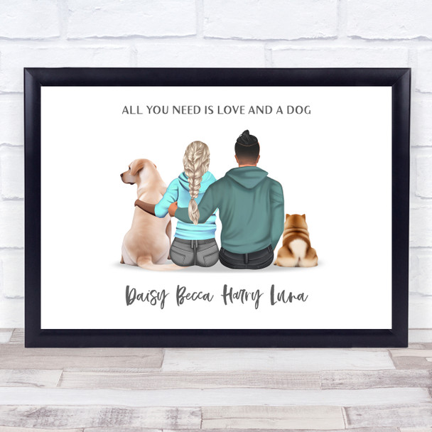 All You Need Is Love Romantic Gift For Him or Her Personalised Couple Print