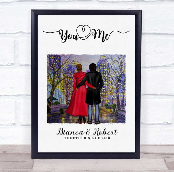 City At Night Romantic Gift For Him or Her Personalised Couple Print