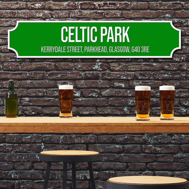 Celtic Celtic Park Green & White Stadium Any Text Football Club 3D Train Street Sign
