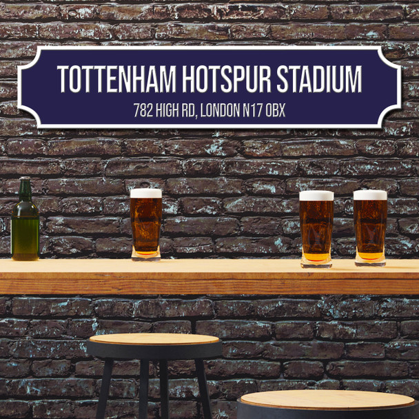 Tottenham Hotspur Blue & White Stadium Any Text Football Club 3D Train Street Sign