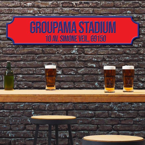 Olympique Lyonnais Groupama Stadium Red & Blue Any Text Football Club 3D Train Street Sign