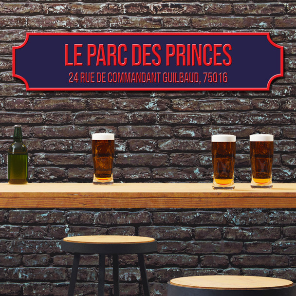 Paris Saint-Germain Psg Le Parc Des Princes Navy Blue & Red Stadium Football Club 3D Street Sign