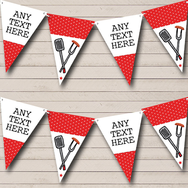 BBQ Grill Cookout Summer Custom Personalised Birthday Party Flag Banner Bunting