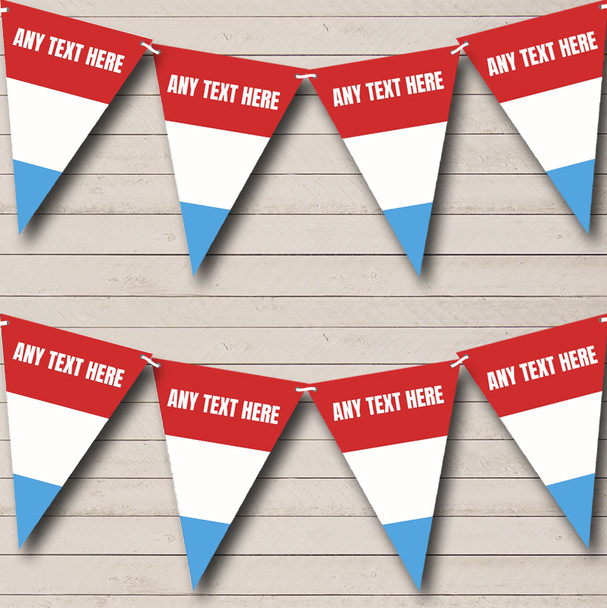 Luxembourg Flag Custom Personalised Birthday Party Flag Banner Bunting