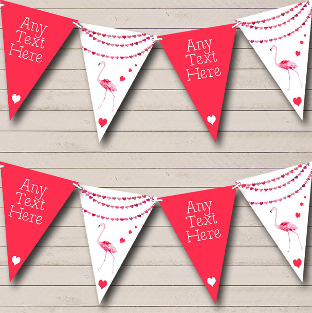 Pink Flamingo Custom Personalised Childrens Party Flag Banner Bunting