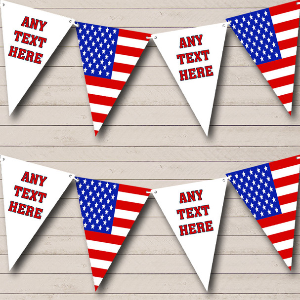 Stars Stripes American Flag Custom Personalised Carnival, Fete & Street Party Flag Banner Bunting