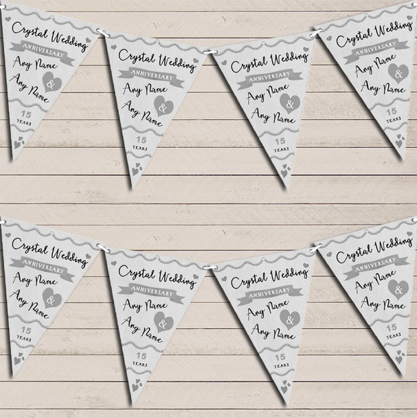 Party Decoration Crystal 15th Wedding Anniversary Flag Banner Bunting Garland Party Banner