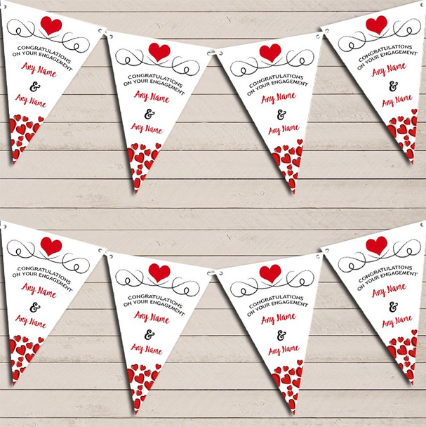 Hearts Party Decoration Engaged Engagement Flag Banner Bunting Garland Party Banner