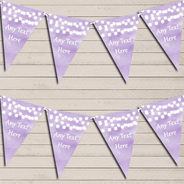 Lilac Purple Watercolour Lights Tea Party Flag Banner Bunting Garland Party Banner