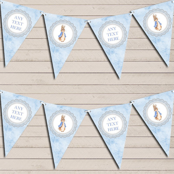 Baby Blue Peter Rabbit Custom Personalised Children's Birthday Flag Banner Bunting