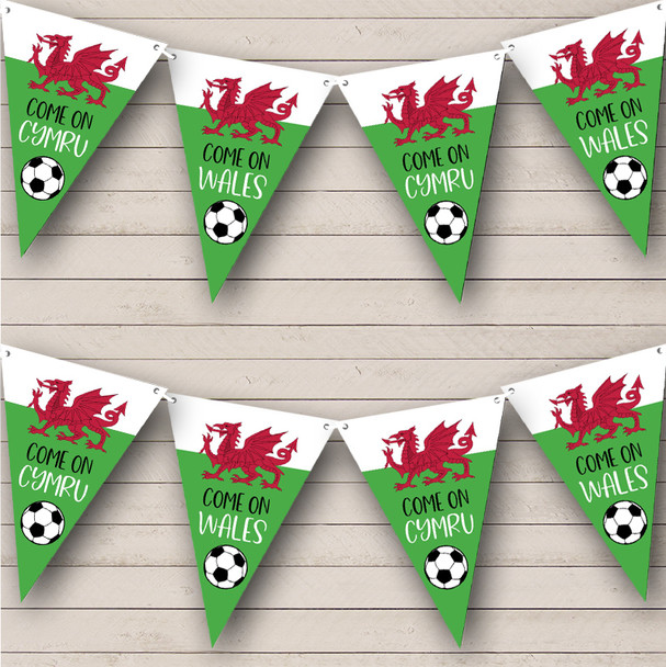 Welsh Cymru World Cup Wales Football Custom Personalised Any Text Flag Banner Bunting