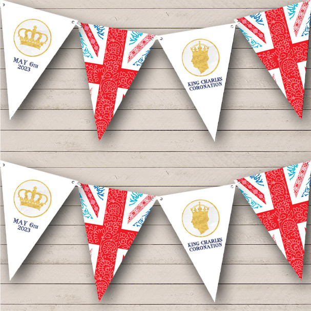Union Jack Vintage His Majesty King Charles III Coronation Flag Flag Banner Bunting