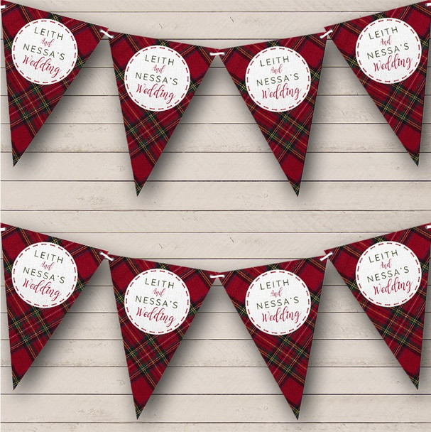 Scottish Theme Wedding Day Tartan Print Custom Personalised Party Flag Banner Bunting