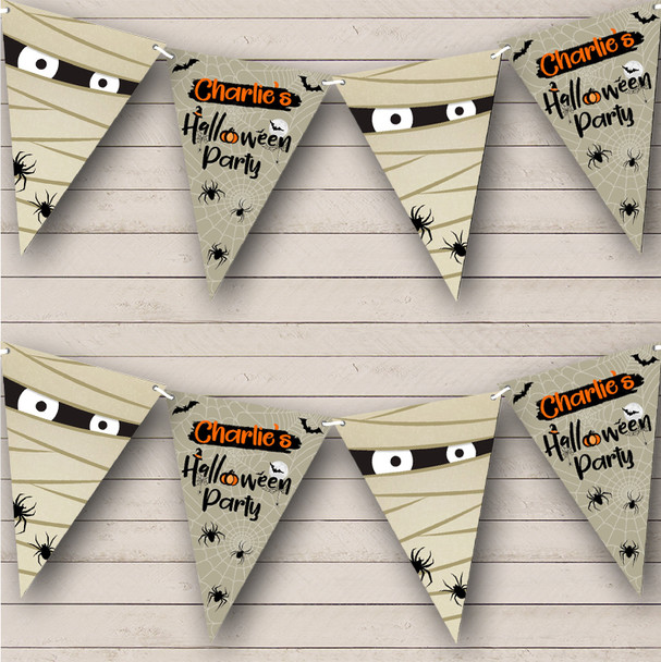 Mummy Eyes Spiders Custom Personalised Decoration Halloween Party Flag Banner Bunting