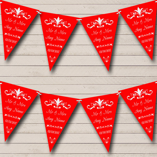 Regal Or Red Custom Personalised Wedding Anniversary Party Flag Banner Bunting