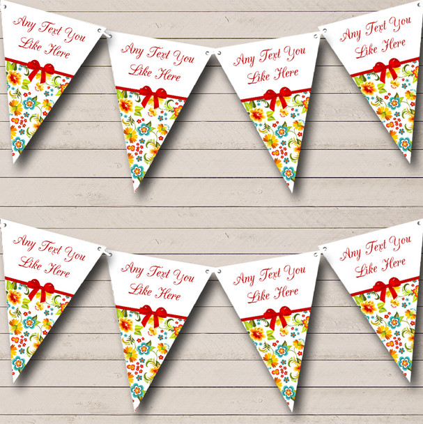 Bright Summer Shabby Chic Custom Personalised Wedding Anniversary Party Flag Banner Bunting