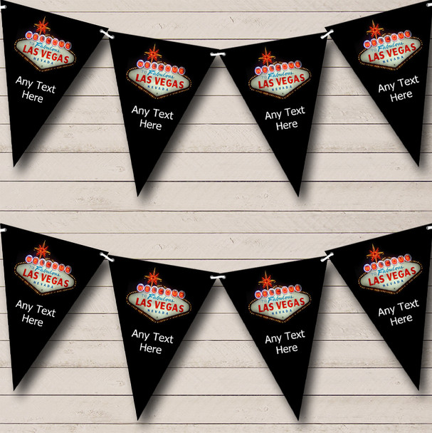 Las Vegas Black Custom Personalised Birthday Party Flag Banner Bunting