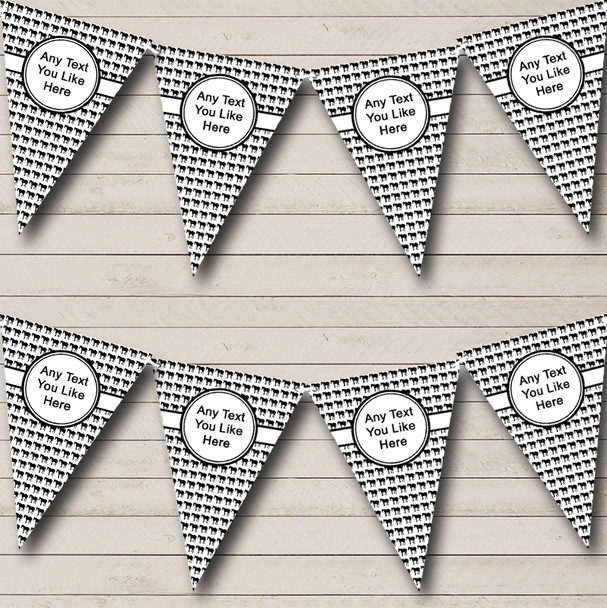 Black And White Horses Custom Personalised Birthday Party Flag Banner Bunting