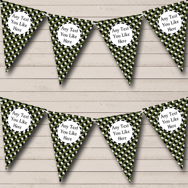Green Camouflage Army Soldier Custom Personalised Carnival Fete Street Party Flag Banner Bunting