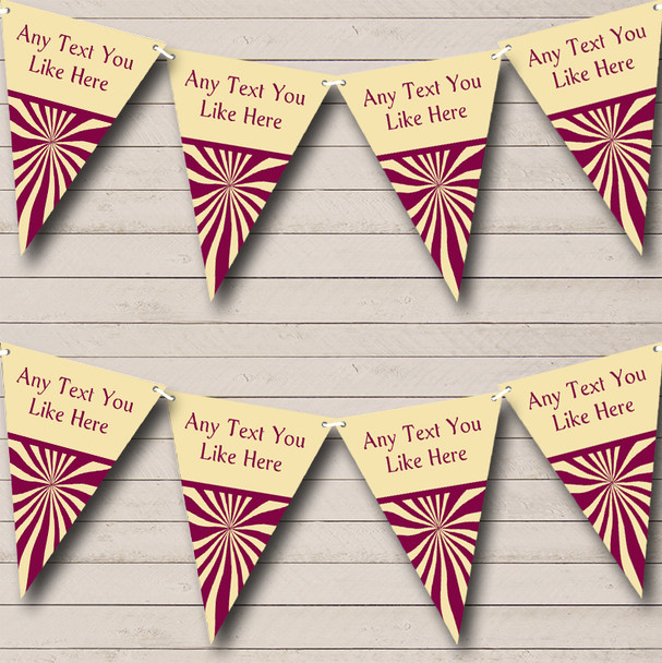 Funky Retro Purple And Cream Custom Personalised Carnival Fete Street Party Flag Banner Bunting