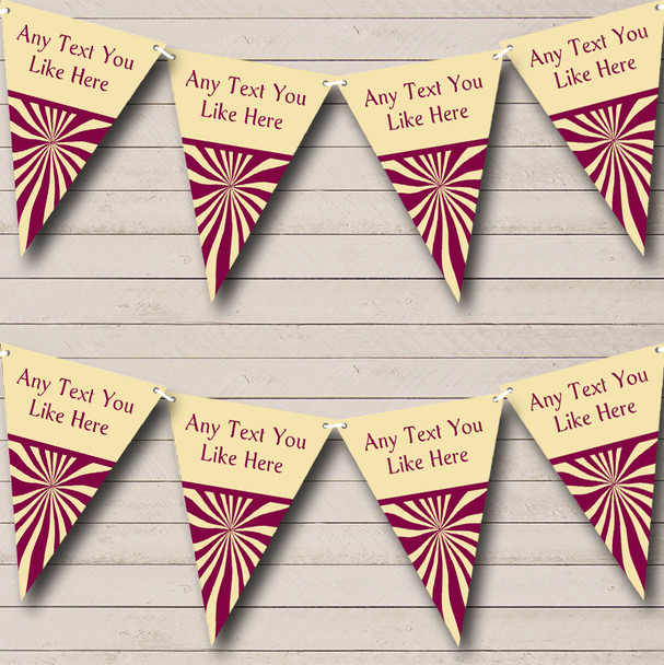 Funky Retro Purple And Cream Custom Personalised Carnival Fete Street Party Flag Banner Bunting