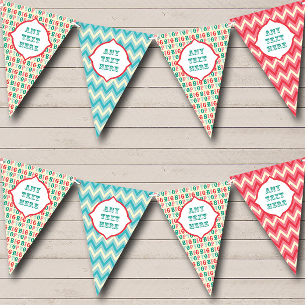 Circus Big Top And Chevrons Custom Personalised Carnival Fete Street Party Flag Banner Bunting