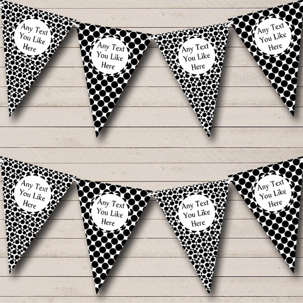 Black Spots And Polkadot Custom Personalised Carnival Fete Street Party Flag Banner Bunting