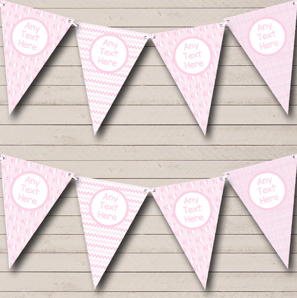 Pink Balloons Chevrons Girl Pretty Children's Birthday Party Flag Banner Bunting