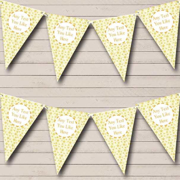 Baby Yellow & Gold Stars Custom Personalised Children's Birthday Party Flag Banner Bunting