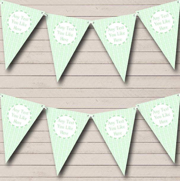 Baby Green Love Hearts Custom Personalised Children's Birthday Party Flag Banner Bunting