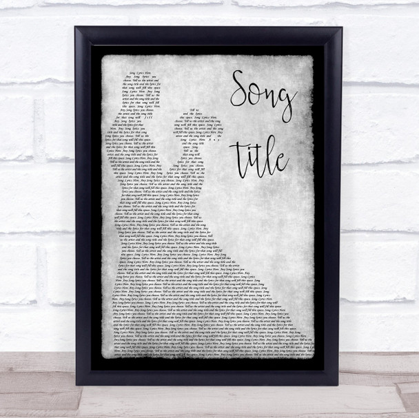 The Killers Mr Brightside Grey Man Lady Dancing Song Lyric Wall Art Print - Or Any Song You Choose
