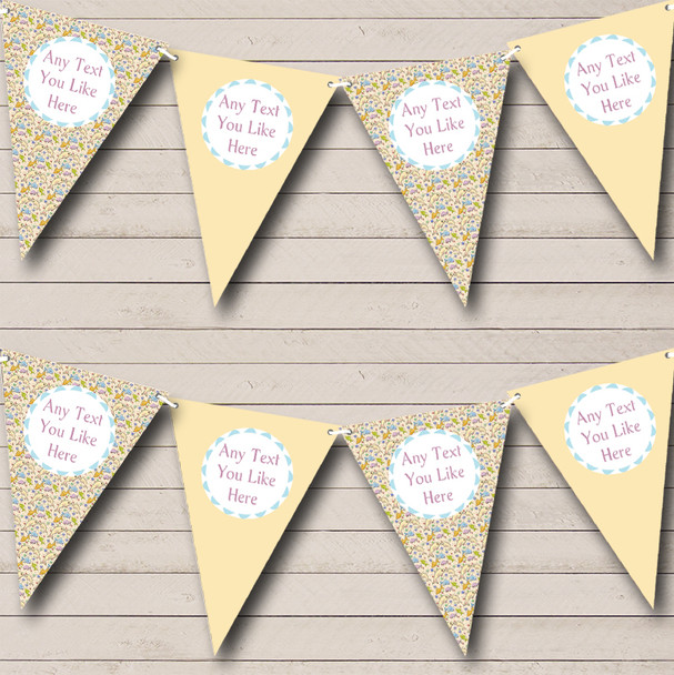 Yellow Pink Blue Dolphin Nautical Sailing Beach Seaside Custom Personalised Flag Banner Bunting