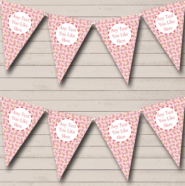 Pink Butterflies Welcome Home New Baby Flag Banner Bunting