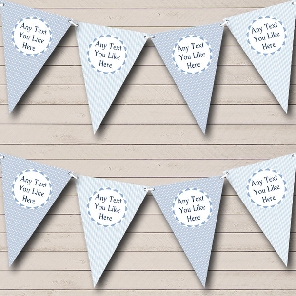 Boy Blue Stripes & Clouds Welcome Home New Baby Flag Banner Bunting