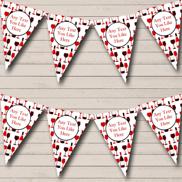 Red Wine Bottles Custom Personalised Christmas Decoration Flag Banner Bunting