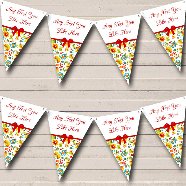 Bright Summer Custom Personalised Shabby Chic Garden Tea Party Flag Banner Bunting