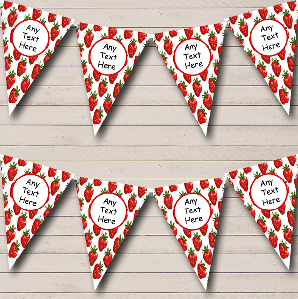 Tea Party Strawberry Custom Personalised Wedding Venue or Reception Flag Banner Bunting