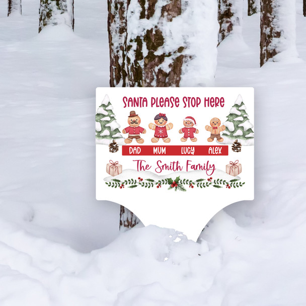Stop Here Santa Gingerbread Personalised Decor Christmas Outdoor Garden Sign