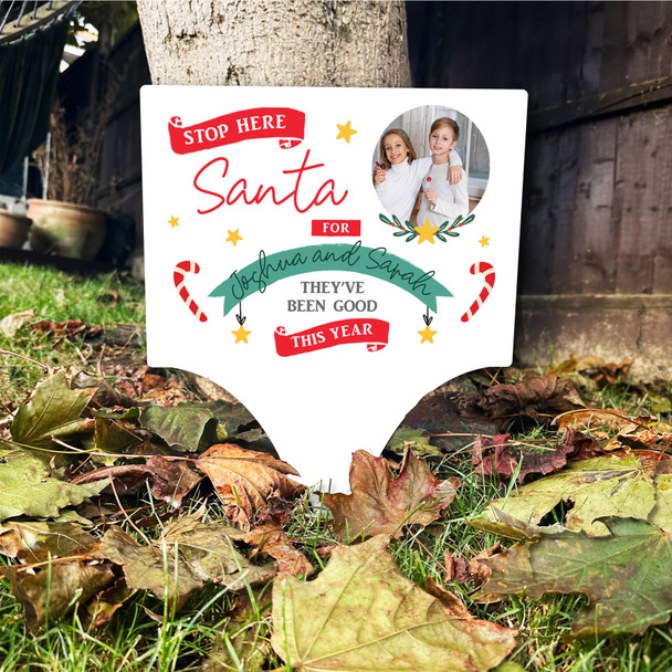 Stop Here Santa Photo Personalised Decoration Christmas Outdoor Garden Sign Stop Here Santa Photo Personalised Decoration Christmas Outdoor Garden Sign