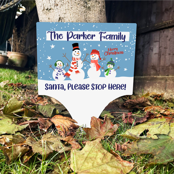 Of Snowmen Santa Stop Here Personalised Decoration Christmas Outdoor Garden Sign