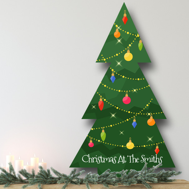 Ornaments Sparkly Lights Personalised Tree Decor Christmas Indoor Outdoor Sign