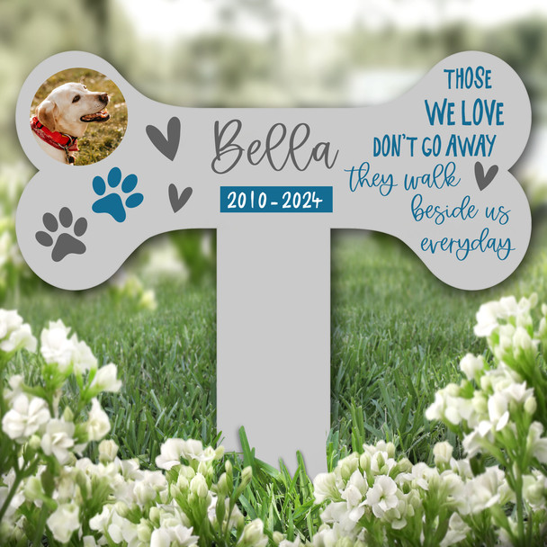 Bone Photo Grey Dog Loss Pet Remembrance Garden Plaque Grave Memorial Stake