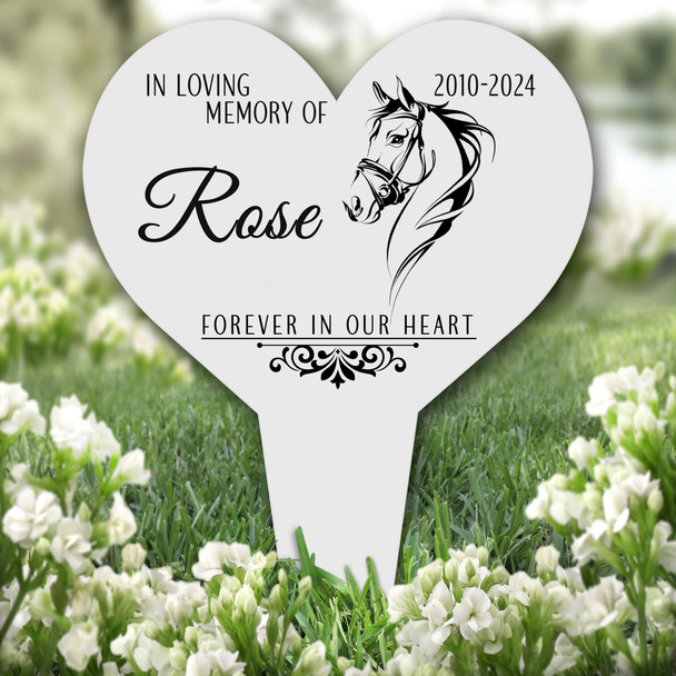 Heart Horse Pet Remembrance Garden Plaque Grave Personalised Memorial Stake