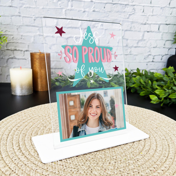 So Proud Of You Congratulations Well Done Gift Star Photo Personalised Plaque