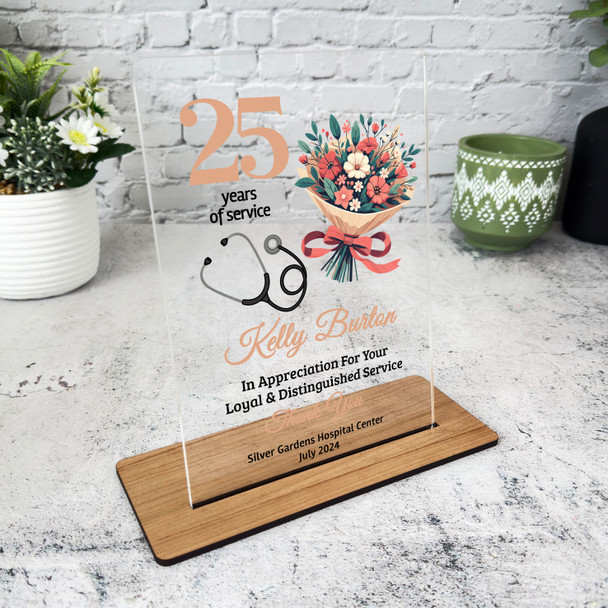 Doctor Nurse 25 Years Service 25th Anniversary Medical Gift For Employee Plaque