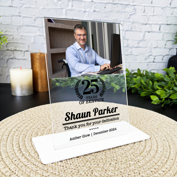 25 Years Service 25th Anniversary Photo Gift Employee Personalised Gift Plaque